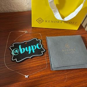 SOLD-Kendra Scott Butterfly 14k Yellow Gold Pendant in White Diamond Necklace